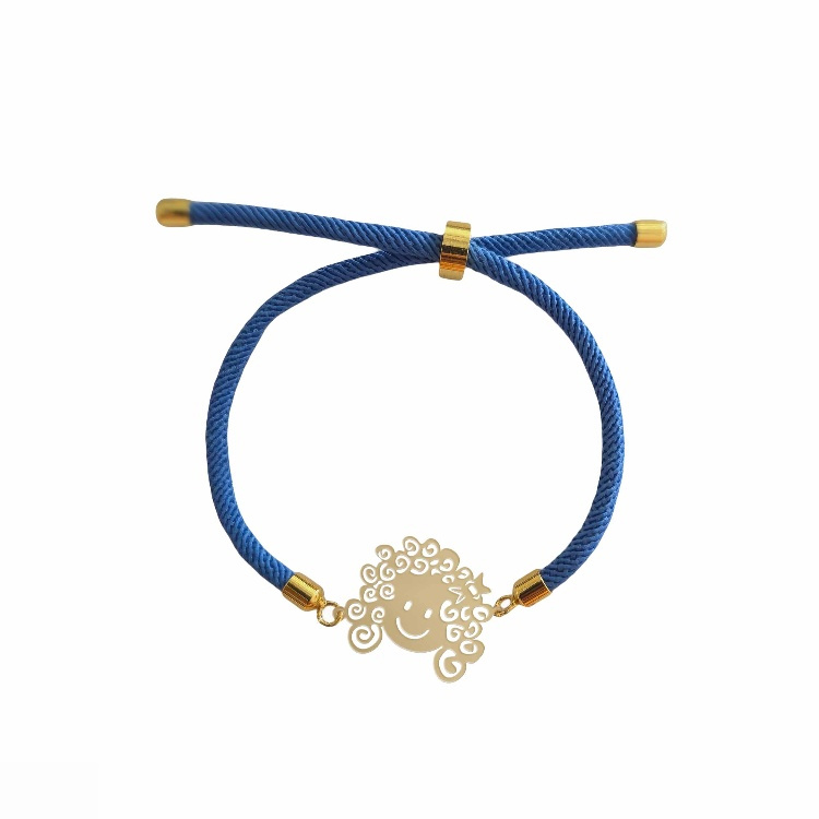 دستبند طلا 18 عیار زنانه شمیم گلد گالری مدل دختر مو فرفری کد D2-6 دستبند طلا 18 عیار زنانه شمیم گلد گالری مدل دختر مو فرفری کد D2-6