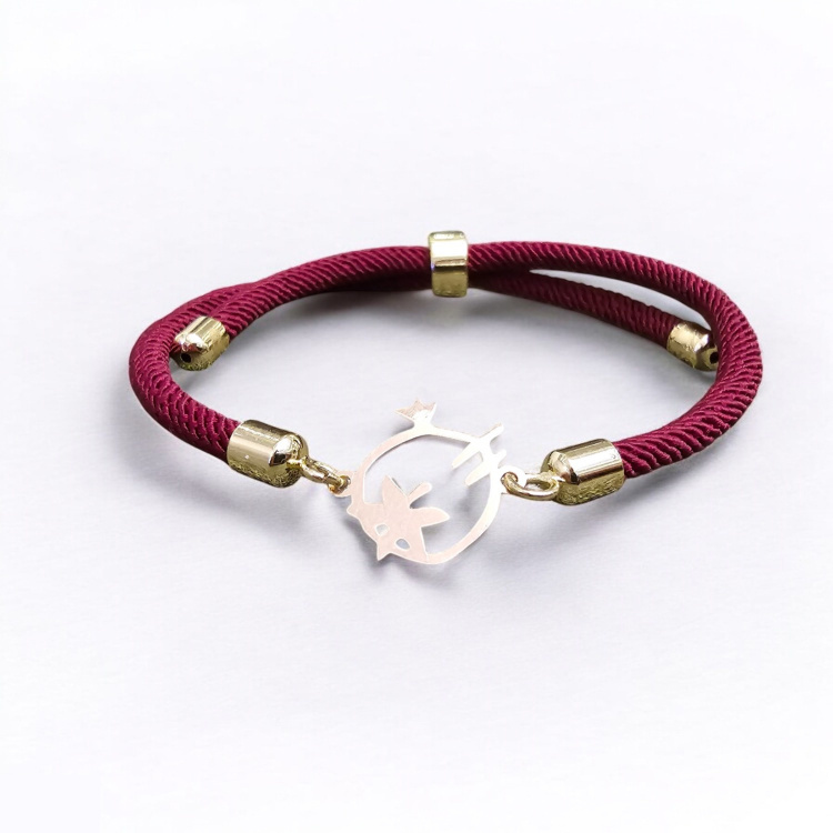 دستبند طلا 18 عیار زنانه شمیم گلد گالری طرح انار یلدا کد sh006 دستبند طلا 18 عیار زنانه شمیم گلد گالری طرح انار یلدا کد sh006