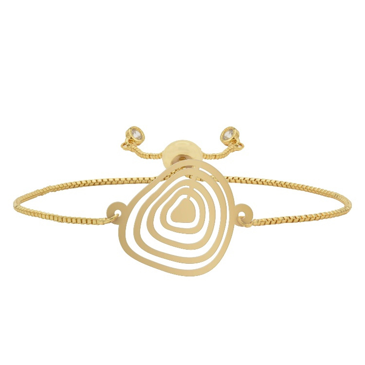 دستبند طلا 18 عیار زنانه شمیم گلد گالری طرح مینیمال هندسی D43-22