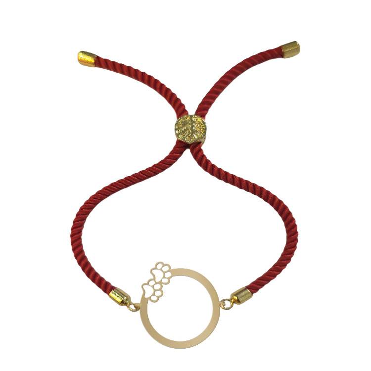 دستبند طلا 18 عیار زنانه شمیم گلد گالری مدل دایره و ردپا D63-19 دستبند طلا 18 عیار زنانه شمیم گلد گالری مدل دایره و ردپا D63-19