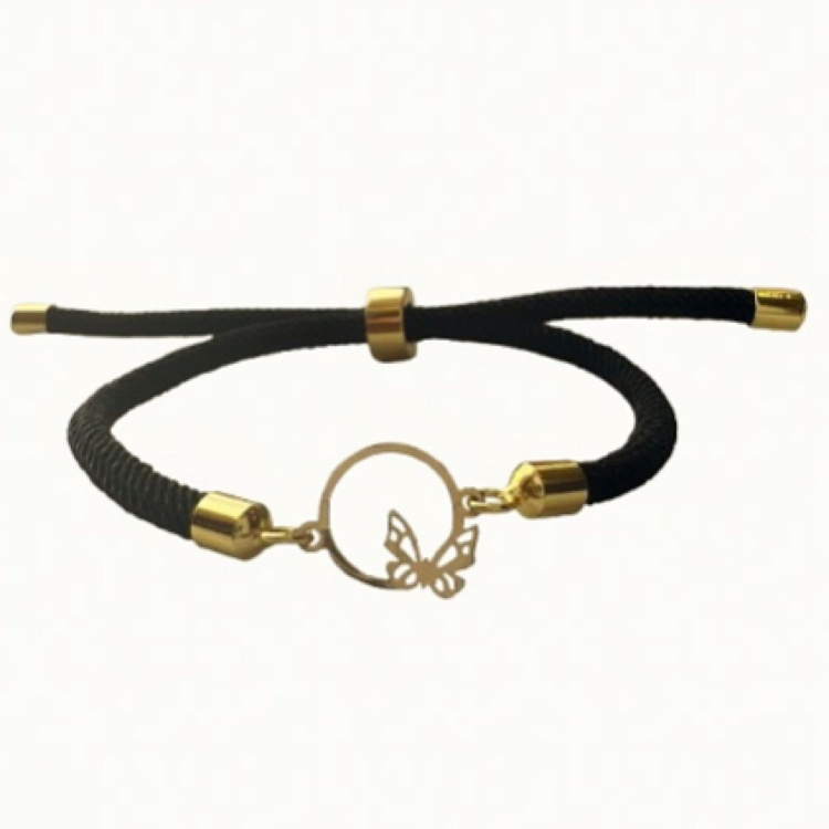 دستبند طلا 18 عیار زنانه شمیم گلد گالری مدل مینیمال دایره و پروانه کد S64-3 دستبند طلا 18 عیار زنانه شمیم گلد گالری مدل مینیمال دایره و پروانه کد S64-3