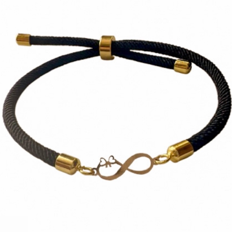 دستبند طلا 18 عیار زنانه شمیم گلد گالری طرح مینیمال بینهایت و پاپیون کد S-49 دستبند طلا 18 عیار زنانه شمیم گلد گالری طرح مینیمال بینهایت و پاپیون کد S-49