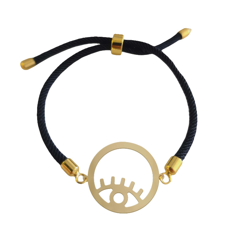 دستبند طلا 18 عیار زنانه شمیم گلد گالری مدل دایره و چشم کد D40-1