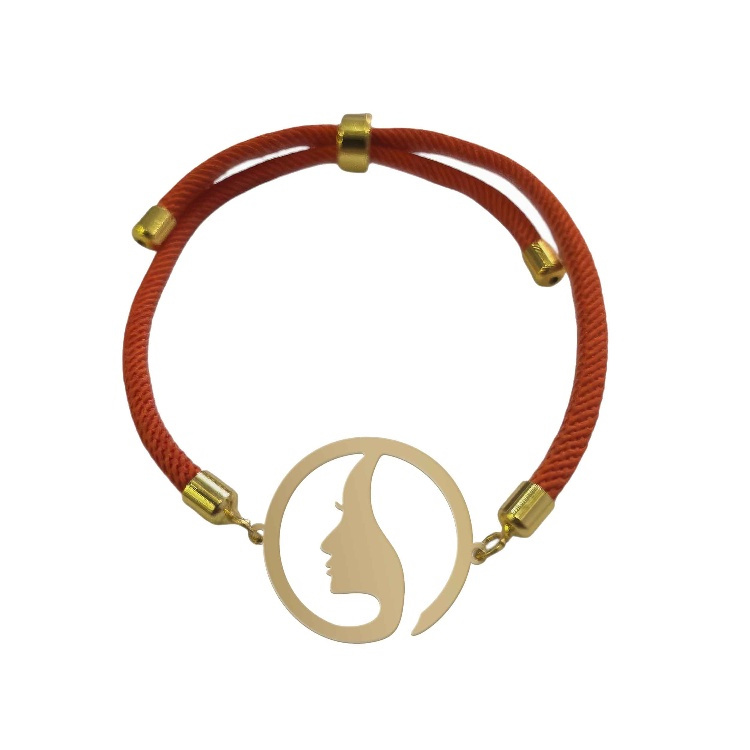 دستبند طلا 18 عیار زنانه شمیم گلد گالری مدل چهره زن کد D8-36