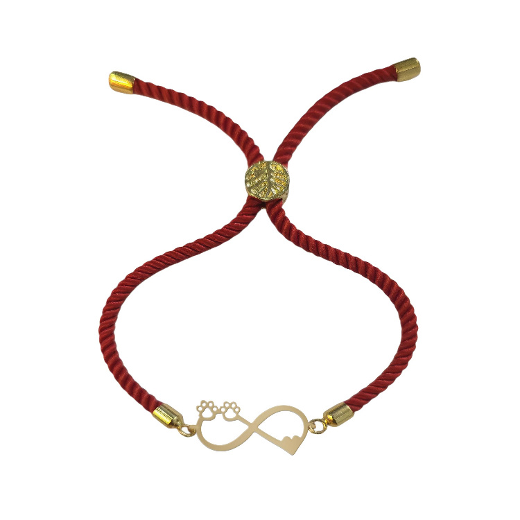 دستبند طلا 18 عیار زنانه شمیم گلد گالری طرح بینهایت و قلب کد H517