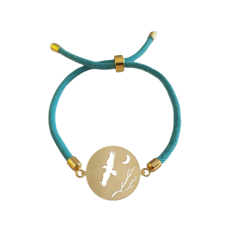 دستبند طلا 18 عیار زنانه شمیم گلد گالری طرح پرنده کد D37-6