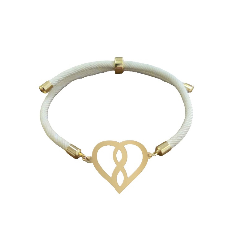 دستبند طلا 18 عیار زنانه شمیم گلد گالری مدل قلب و بینهایت کد D16-37 دستبند طلا 18 عیار زنانه شمیم گلد گالری مدل قلب و بینهایت کد D16-37