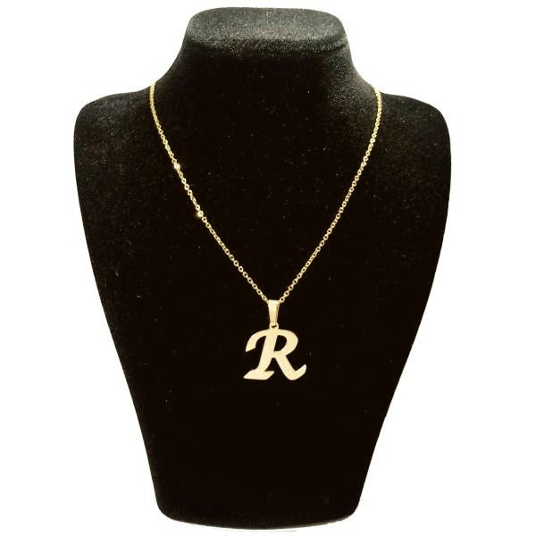 گردنبند طلا 18 عیار زنانه شمیم گلد گالری طرح R کد UN007 گردنبند طلا 18 عیار زنانه شمیم گلد گالری طرح R کد UN007