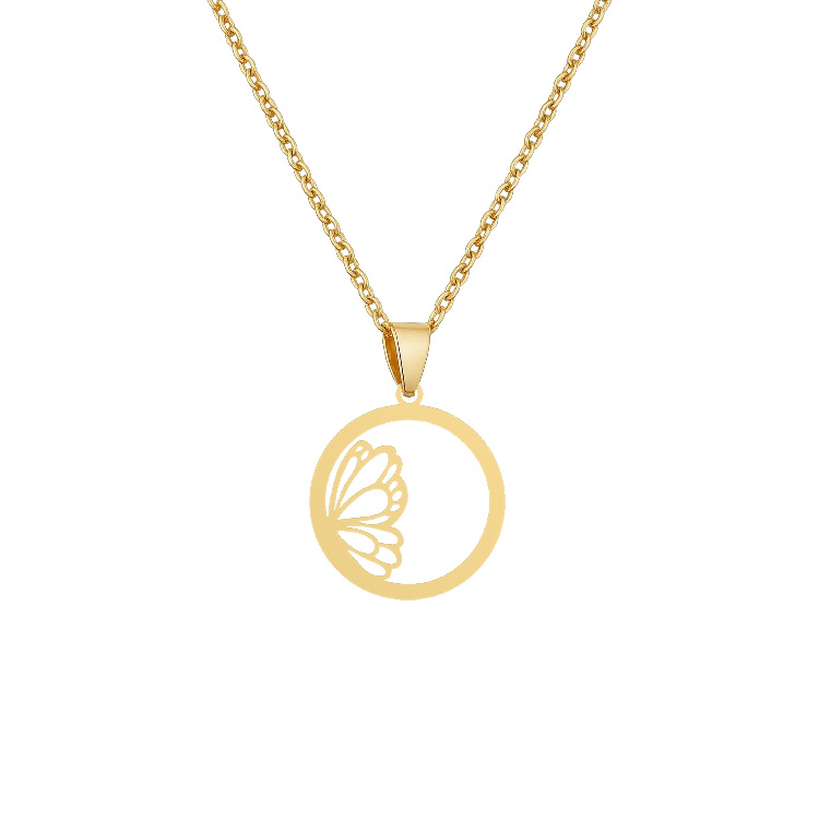 گردنبند طلا 18 عیار زنانه شمیم گلد گالری فانتزی دایره و پروانه کد Z-59 گردنبند طلا 18 عیار زنانه شمیم گلد گالری فانتزی دایره و پروانه کد Z-59