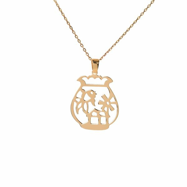 گردنبند طلا 18 عیار زنانه شمیم گلد گالری مدل تنگ ماهی گردنبند طلا 18 عیار زنانه شمیم گلد گالری مدل تنگ ماهی