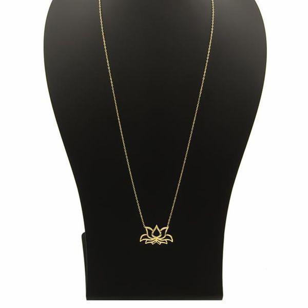 گردنبند طلا 18 عیار زنانه شمیم گلد گالری مدل گل نیلوفر گردنبند طلا 18 عیار زنانه شمیم گلد گالری مدل گل نیلوفر