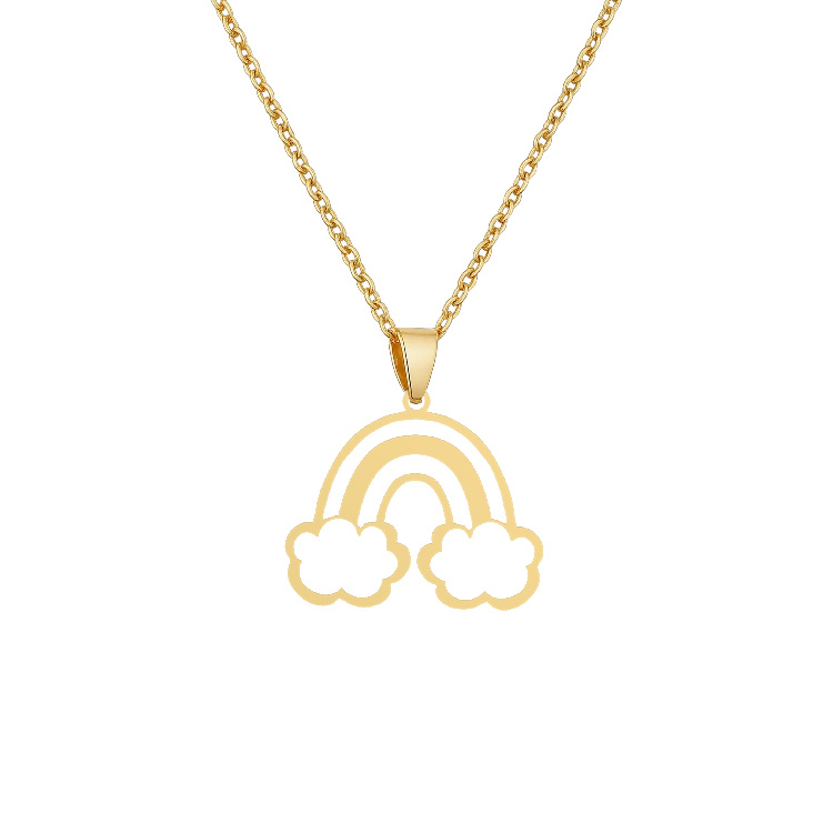 گردنبند طلا 18 زنانه شمیم گلد گالری طرح فانتزی ابر و رنگین کمان Z-46 گردنبند طلا 18 زنانه شمیم گلد گالری طرح فانتزی ابر و رنگین کمان Z-46