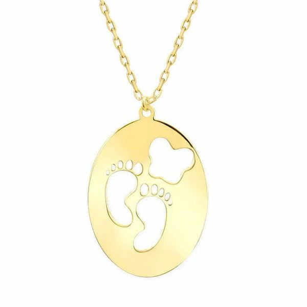 گردنبند طلا 18 عیار زنانه شمیم گلد گالری مدل رد پا گردنبند طلا 18 عیار زنانه شمیم گلد گالری مدل رد پا