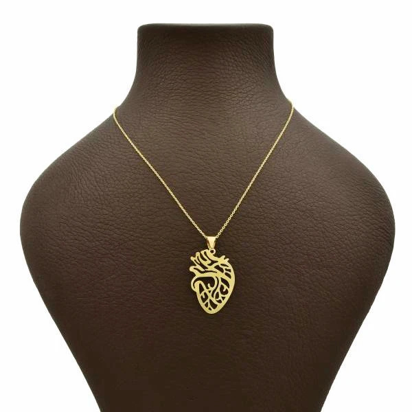 گردنبند طلا 18 عیار زنانه شمیم گلد گالری طرح قلب کد UN002