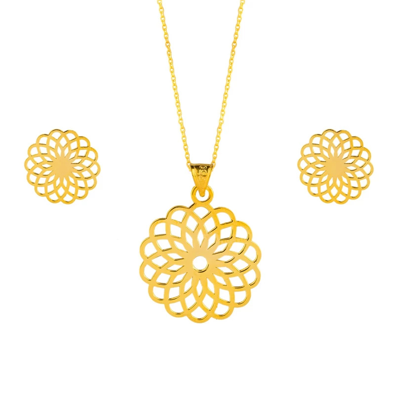 نیم ست طلا 18 عیار شمیم گلد گالری مدل GLE167 نیم ست طلا 18 عیار شمیم گلد گالری مدل GLE167