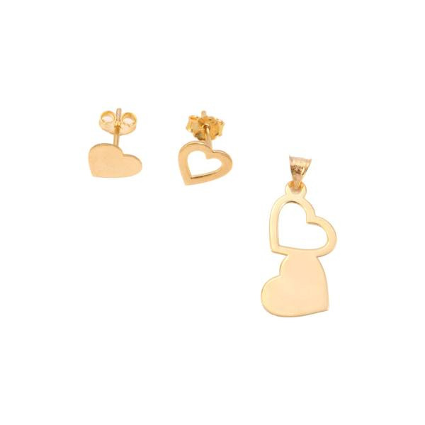 نیم ست طلا 18 عیار شمیم گلد گالری کد SH0024