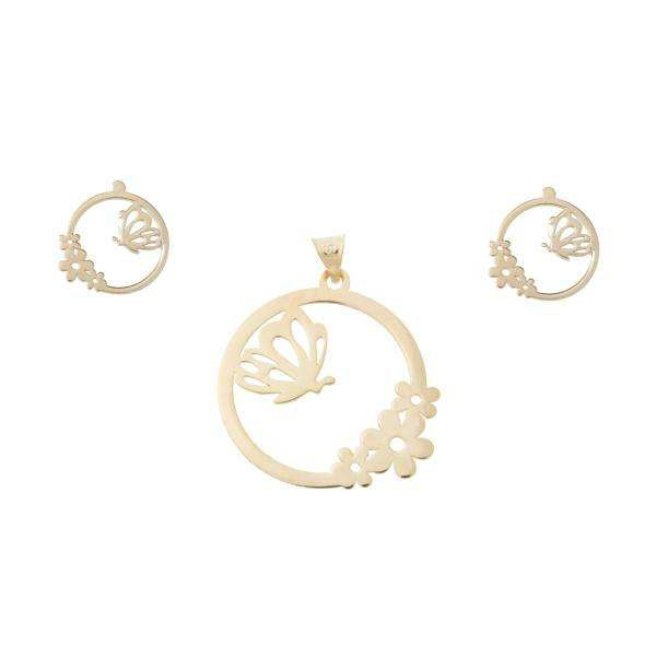 نیم ست طلا 18 عیار شمیم گلد گالری مدل 0864 نیم ست طلا 18 عیار شمیم گلد گالری مدل 0864