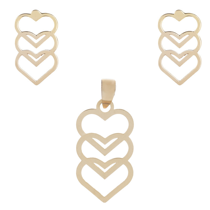 نیم ست طلا 18 عیار زنانه شمیم گلد گالری مدل SHR022 نیم ست طلا 18 عیار زنانه شمیم گلد گالری مدل SHR022