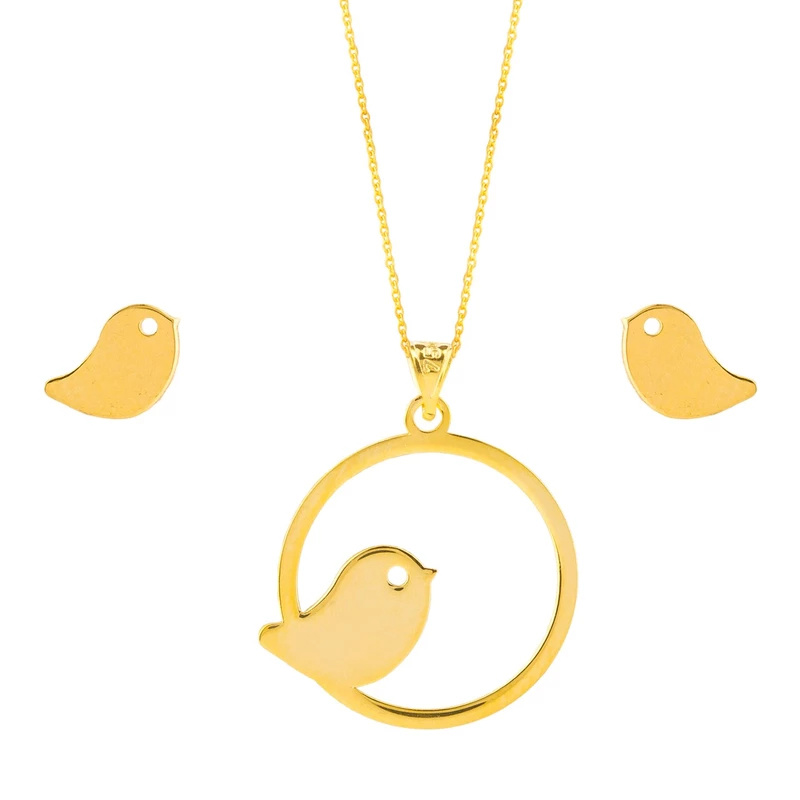 نیم ست طلا 18 عیار شمیم گلد گالری مدل GLE171 نیم ست طلا 18 عیار شمیم گلد گالری مدل GLE171