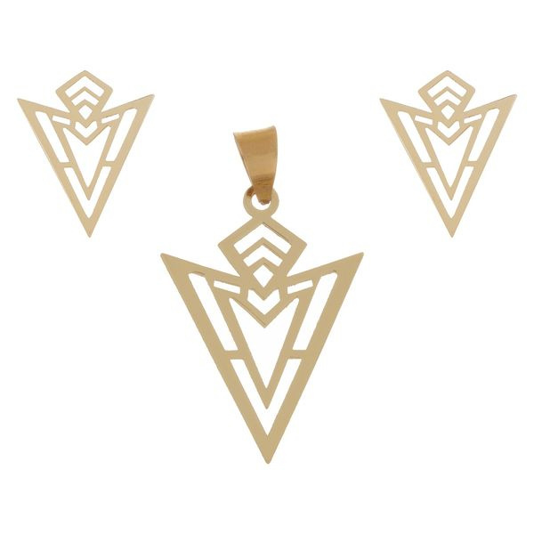 نیم ست طلا 18 عیار دخترانه شمیم گلد گالری مدل SHERV 3344 نیم ست طلا 18 عیار دخترانه شمیم گلد گالری مدل SHERV 3344