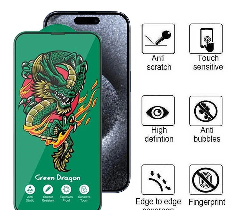 محافظ صفحه نمایش اپیکوی مدل Green Dragon ExplosionProof مناسب برای گوشی موبایل اپل iPhone 16 Pro Max محافظ صفحه نمایش اپیکوی مدل Green Dragon ExplosionProof مناسب برای گوشی موبایل اپل iPhone 16 Pro Max
