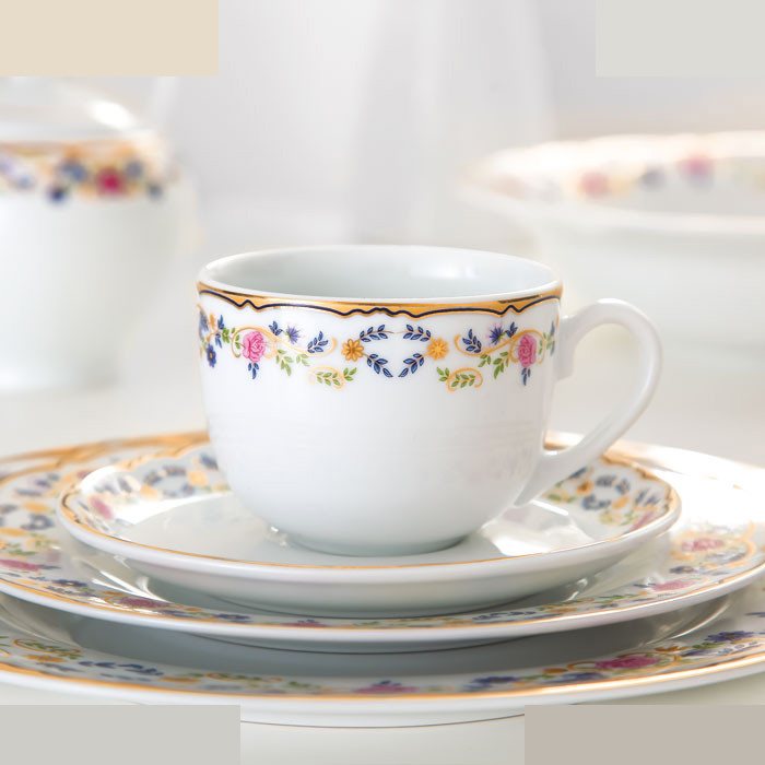 سرویس چای خوری 17 پارچه چینی زرین ایران مدل ایتالیا اف گلستان درجه عالی