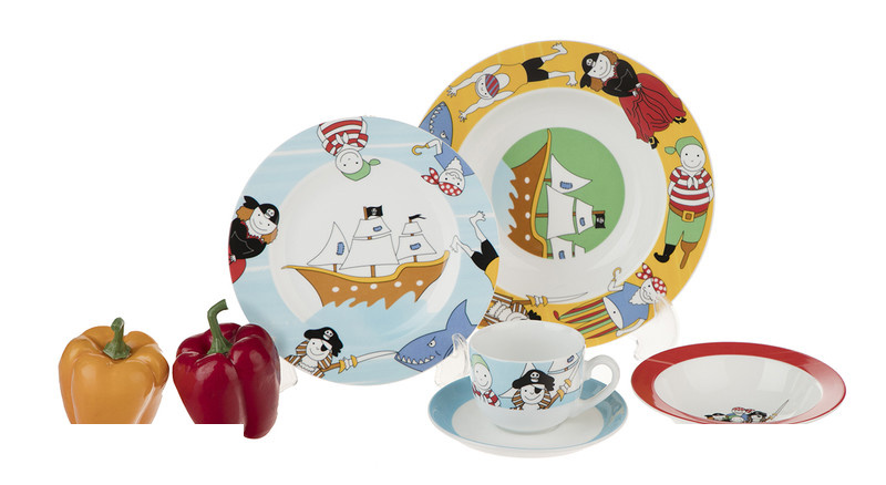 سرویس غذا خوری 5 پارچه کودک چینی زرین ایران سری ایتالیا اف مدل Payret درجه عالی