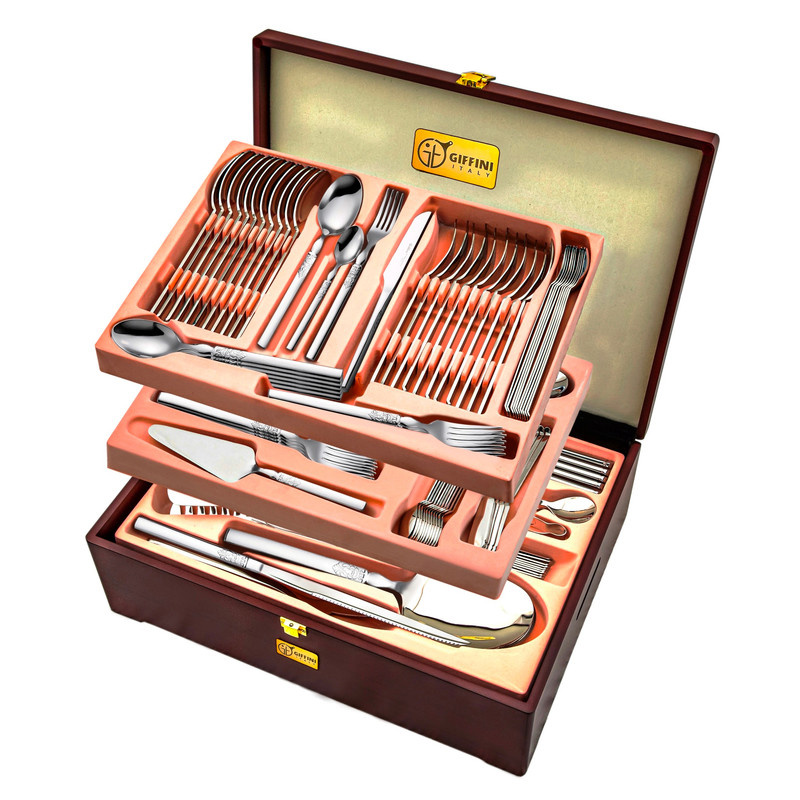 سرویس قاشق و چنگال 142 پارچه جی فی نی مدل 55 سوپر لاکچری سرویس قاشق و چنگال 142 پارچه جی فی نی مدل 55 سوپر لاکچری