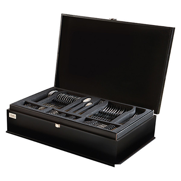 سرویس قاشق و چنگال 86 پارچه ناب استیل مدل فلورانس ساده