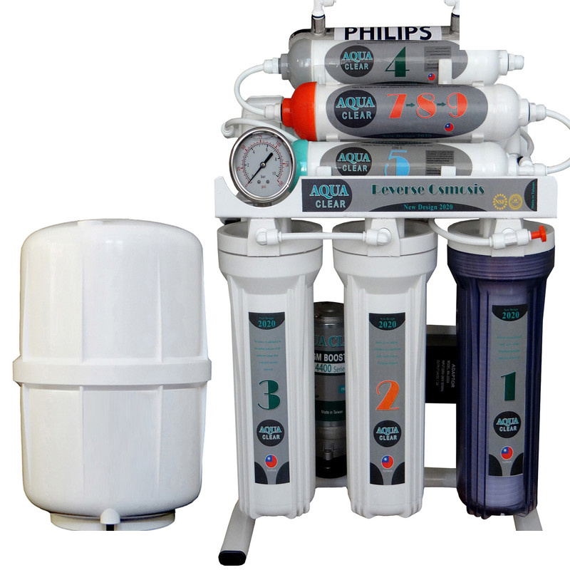 دستگاه تصفیه کننده آب آکوآ کلیر مدل NEW DESIGN2020-AUX10 به همراه فیلتر مدل 01 مجموعه 3 عددی و کیت نشتی گیر