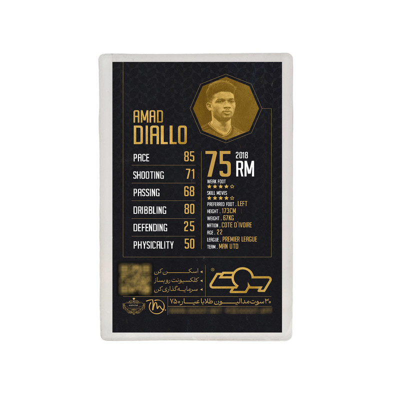 طلا گرمی 18 عیار مدوپد مدل DIALLO طرح فوتبالی 2025 کد SO10028 طلا گرمی 18 عیار مدوپد مدل DIALLO طرح فوتبالی 2025 کد SO10028