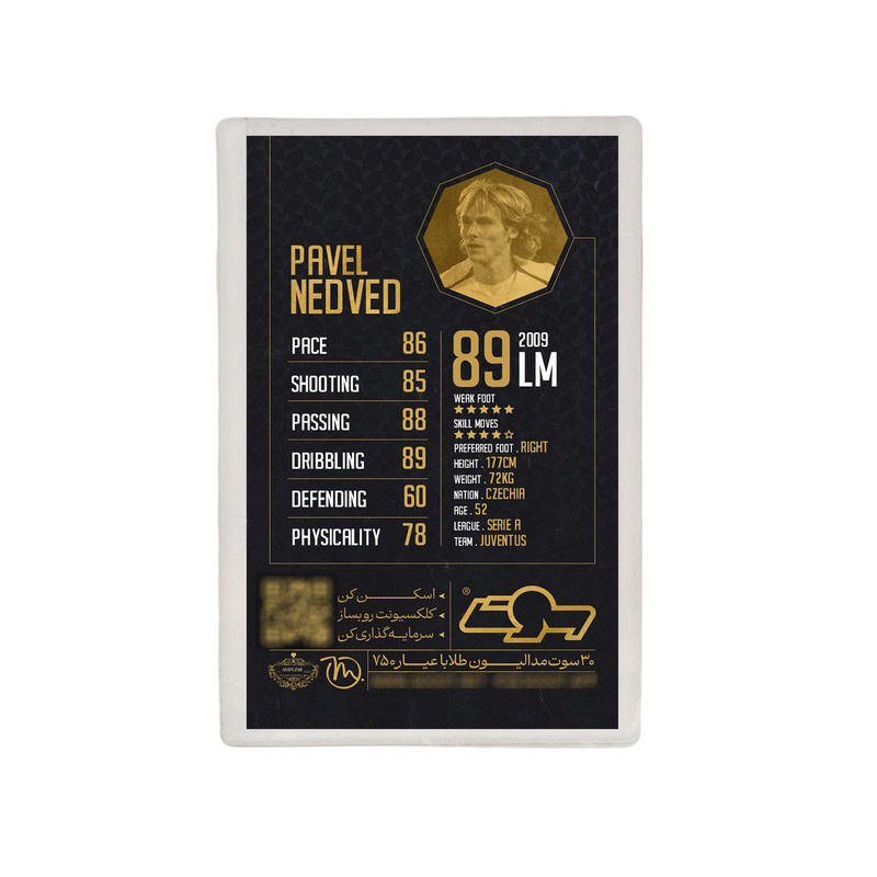 طلا گرمی 18 عیار مدوپد مدل Pavel Nedved طرح فوتبالی 2025 کد SO10092 طلا گرمی 18 عیار مدوپد مدل Pavel Nedved طرح فوتبالی 2025 کد SO10092