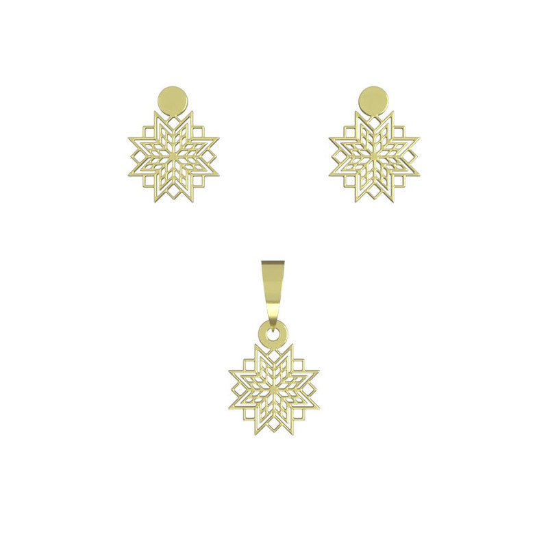 نیم ست طلا 18 عیار زنانه مدوپد مدل اسلیمی کد NA10007