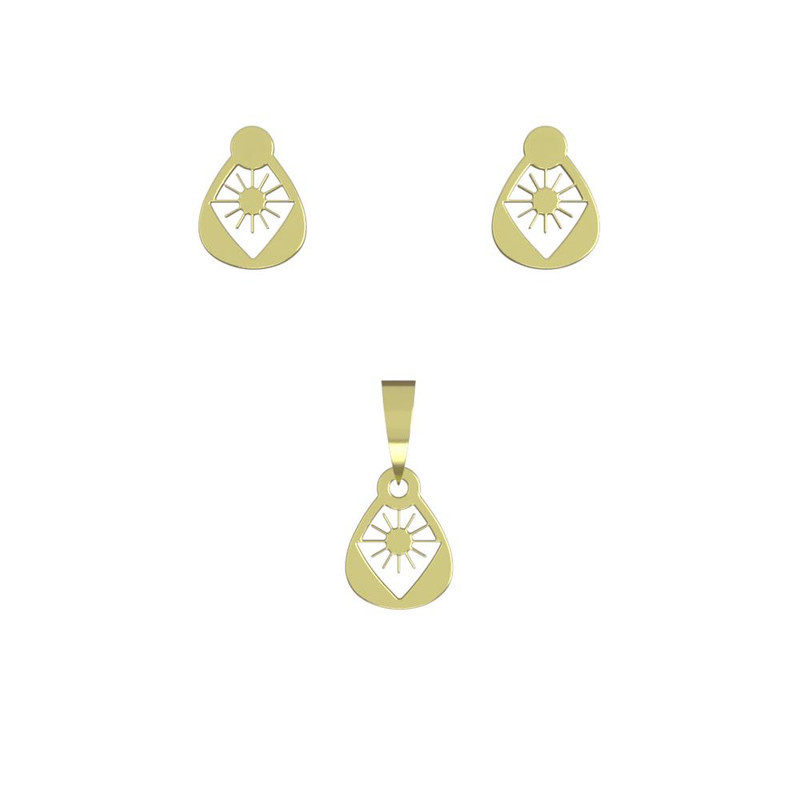 نیم ست طلا 18 عیار زنانه مدوپد مدل خورشید کد NA10300 نیم ست طلا 18 عیار زنانه مدوپد مدل خورشید کد NA10300