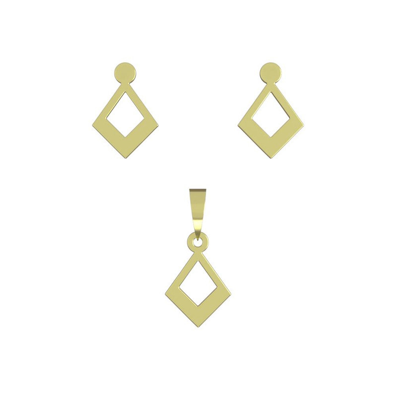 نیم ست طلا 18 عیار زنانه مدوپد مدل لوزی کد NA10465