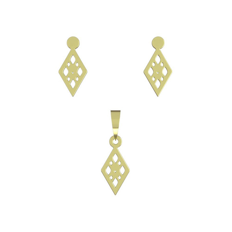 نیم ست طلا 18 عیار زنانه مدوپد مدل لوزی کد NA10480 نیم ست طلا 18 عیار زنانه مدوپد مدل لوزی کد NA10480