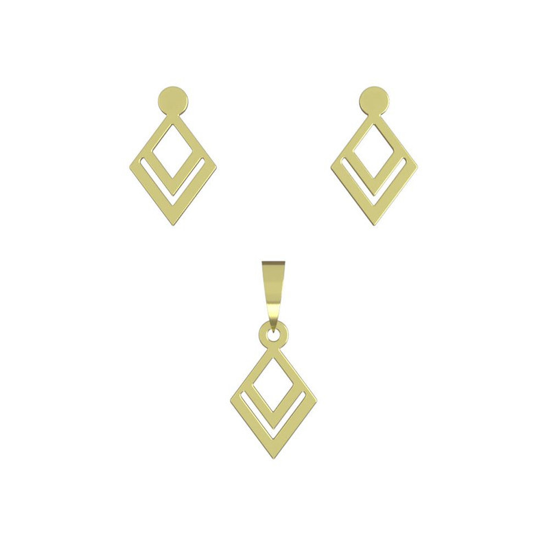 نیم ست طلا 18 عیار زنانه مدوپد مدل لوزی کد NA10501 نیم ست طلا 18 عیار زنانه مدوپد مدل لوزی کد NA10501