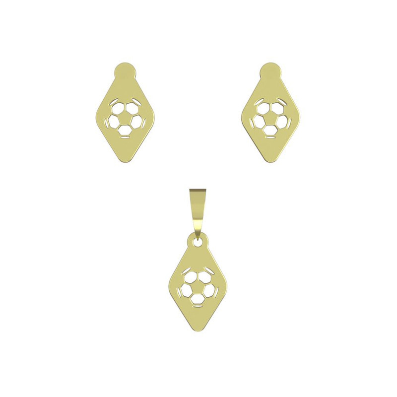 نیم ست طلا 18 عیار زنانه مدوپد مدل توپ فوتبال کد NA11862