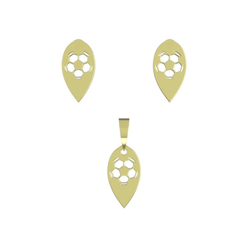 نیم ست طلا 18 عیار زنانه مدوپد مدل توپ فوتبال کد NA11865