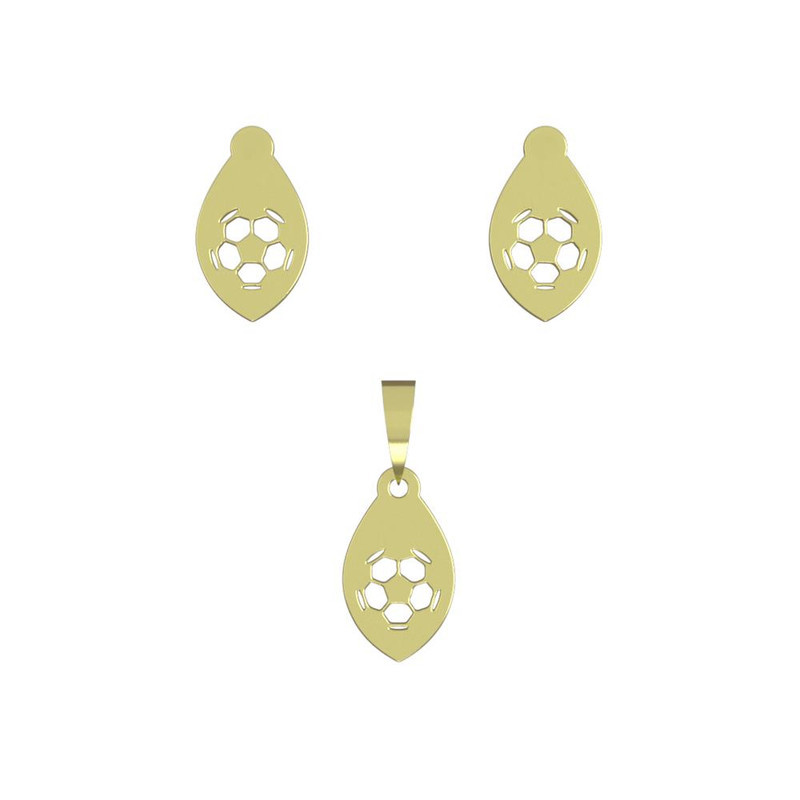 نیم ست طلا 18 عیار زنانه مدوپد مدل توپ فوتبال کد NA11884