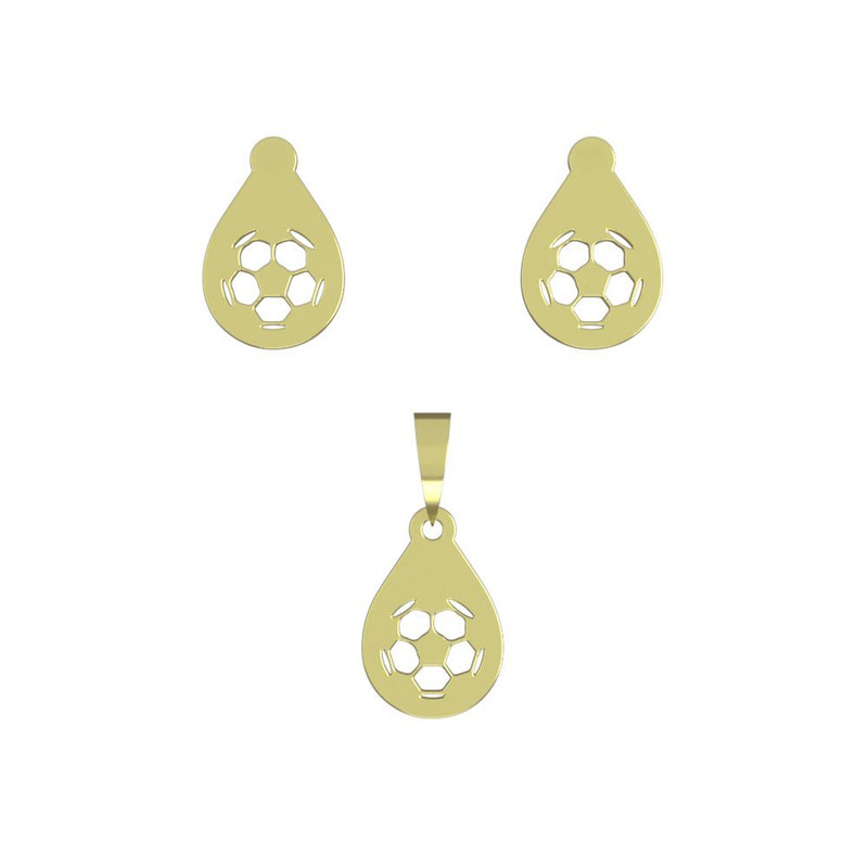 نیم ست طلا 18 عیار زنانه مدوپد مدل توپ فوتبال کد NA11885