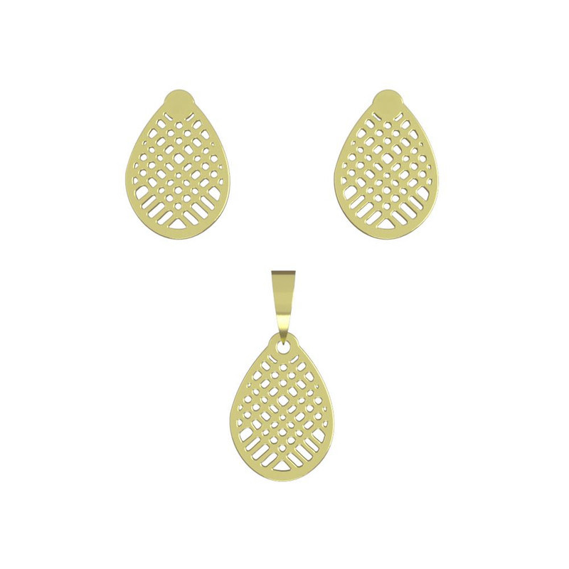 نیم ست طلا 18 عیار زنانه مدوپد مدل هندسی کد NA11892