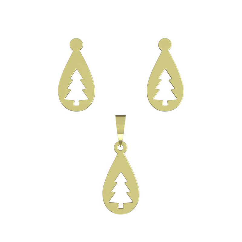 نیم ست طلا 18 عیار زنانه مدوپد مدل درخت کد NA11903 نیم ست طلا 18 عیار زنانه مدوپد مدل درخت کد NA11903