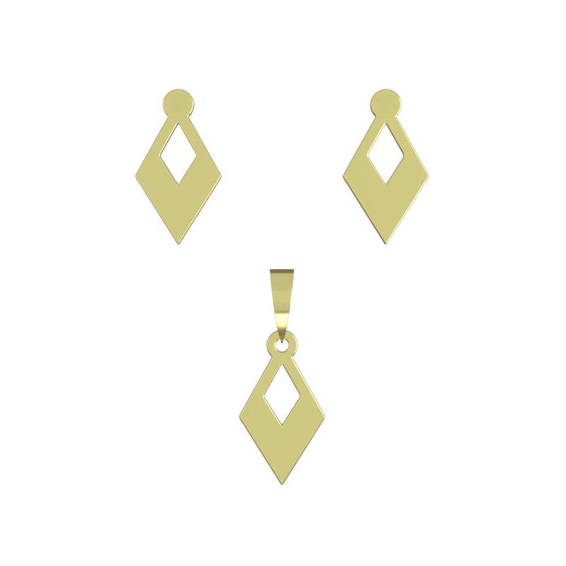 نیم ست طلا 18 عیار زنانه مدوپد مدل لوزی کد NA11940 نیم ست طلا 18 عیار زنانه مدوپد مدل لوزی کد NA11940