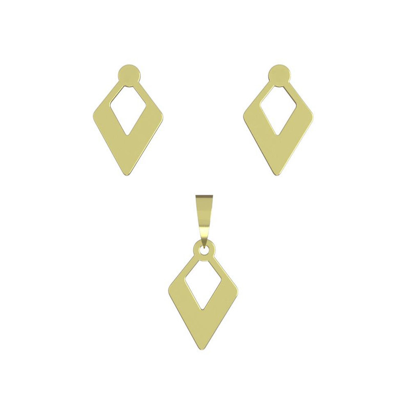 نیم ست طلا 18 عیار زنانه مدوپد مدل لوزی کد NA11951 نیم ست طلا 18 عیار زنانه مدوپد مدل لوزی کد NA11951