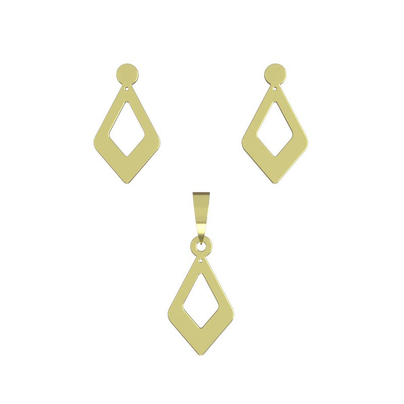 نیم ست طلا 18 عیار زنانه مدوپد مدل لوزی کد NA11963 نیم ست طلا 18 عیار زنانه مدوپد مدل لوزی کد NA11963