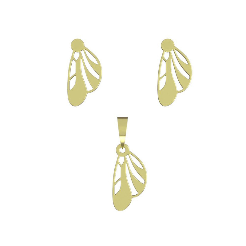 نیم ست طلا 18 عیار زنانه مدوپد مدل بال پروانه کد NA11976 نیم ست طلا 18 عیار زنانه مدوپد مدل بال پروانه کد NA11976