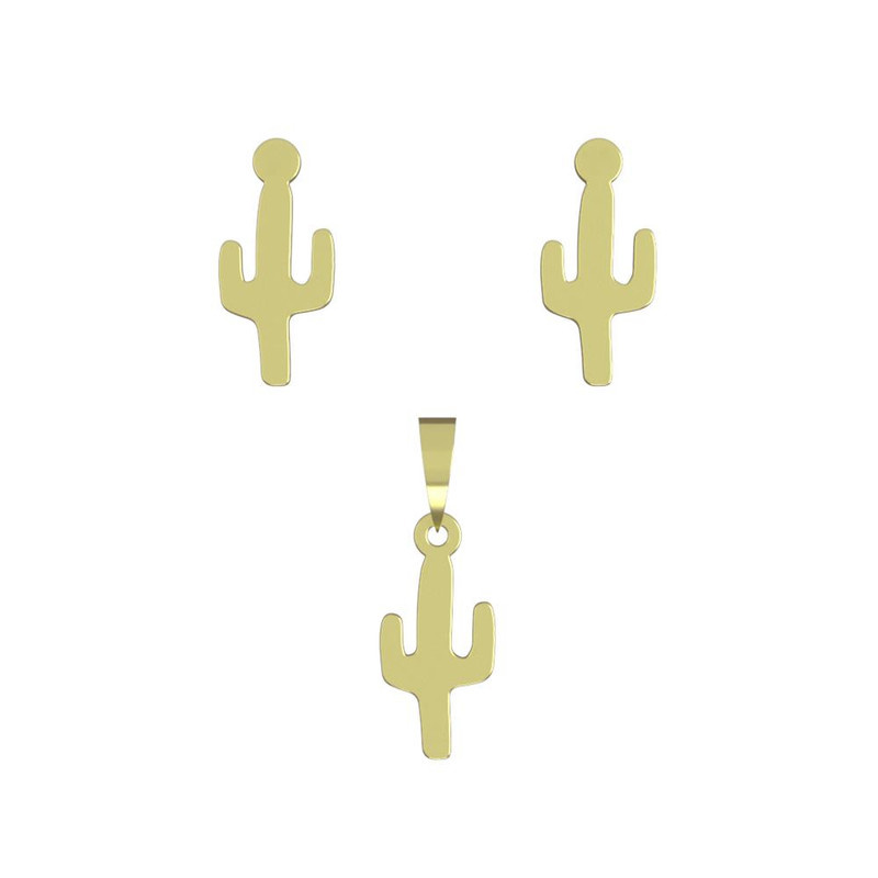 نیم ست طلا 18 عیار زنانه مدوپد مدل کاکتوس کد NA12017 نیم ست طلا 18 عیار زنانه مدوپد مدل کاکتوس کد NA12017