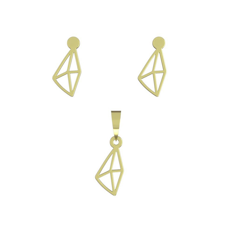 نیم ست طلا 18 عیار زنانه مدوپد مدل لوزی کد NA12096 نیم ست طلا 18 عیار زنانه مدوپد مدل لوزی کد NA12096