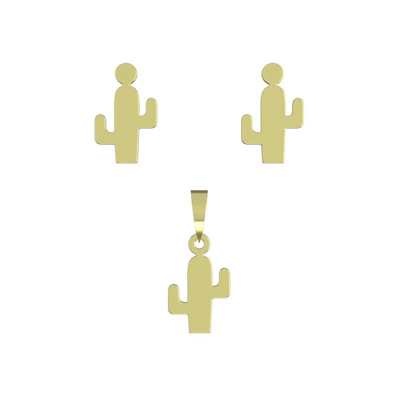 نیم ست طلا 18 عیار زنانه مدوپد مدل کاکتوس کد NA12191 نیم ست طلا 18 عیار زنانه مدوپد مدل کاکتوس کد NA12191